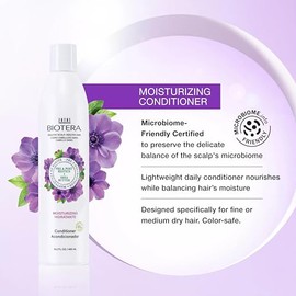 Biotera Moisturizing Conditioner for Dry, Fine Hair - Lightweight Hydration with Coconut & Shea Butter, Restores & Nourishes Moisture, Enhances Shine 