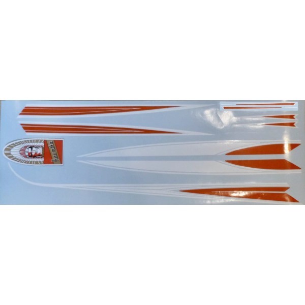 1960's Hiawatha bicycle decal set: rack chainguard seat tube tank