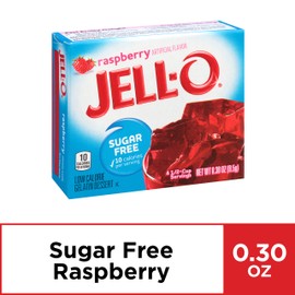 Jell-O Raspberry Sugar-Free Gelatin Mix (0.3 oz Boxes, Pack of 6)