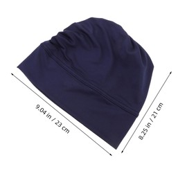 Ipetboom Elastic Head Wrap Cap Multifunctional Polyester Hair Wrap for Sleep Travel Comfortable Chemo Hat Fashionable Bonnet for Scalp Protection Everyday Wear Dark Blue