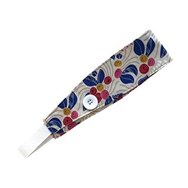 Headband with Buttons for Masks or without Buttons - Organic Cotton Ear Saver - Tan with Floral Design