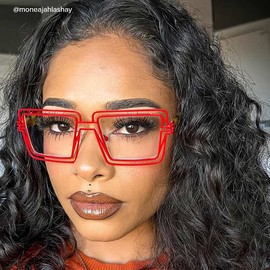 VOOGLAM Stylish Square Blue Light Blocking Glasses for Women Anti UV Eyestrain Eyewear Aethwy GJGM747043-03