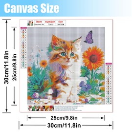 UiSdfuy Diamond Art Kits for Adults, Diamond Art for Adults and Beginner,Full Drill Diamond Dots Painting,Wall Decor(11.8x11.8 in) Sunflower cat