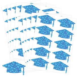 Graduation Cap Stickers Class of 2024 Grad Hat Labels Gold Foil Congrats Grad Doctoral Cap Shaped Stickers Decals for College High School Graduation Party Supplies 200pcs (Color1)