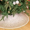 N&T NIETING Burlap Christmas Tree Skirt, 48 Inches Glitter Tree