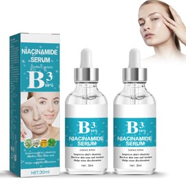 2PCS Niacinamide Serum, Vegan, Gegen überschüssiges Öl und Rötungen, Poren verkleinern, Beseitigt Hautunreinheiten, Verkleinert Vergrößerte Poren, Beruhigt Rötungen