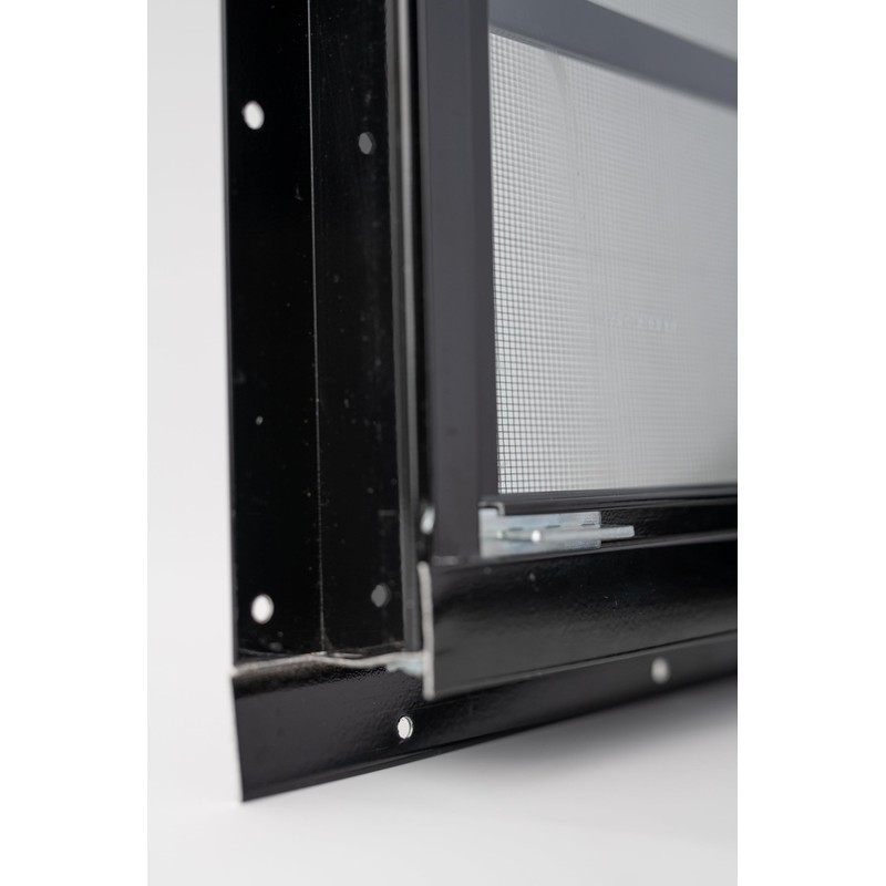 Shed Window 14x21 Black Flush - Vertical Slider with Tempered
