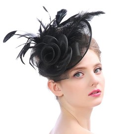 Fascinators Hat Flower Women Girls Hair Mesh Feather Clip Elegant Hair Clip Veil 20s Headpiece Cocktail Tea Party Headpiece Pillbox Headband Hairpin Hair Accessories Wedding Church
