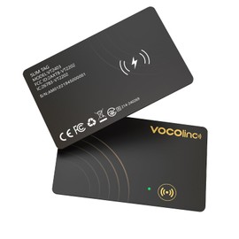 VOCOlinc Air Tag Card Type Ultra-thin (0.16cm) "Wireless Charging Compatible" Loss Prevention Tag Card (Compatible with Apple "Find" Only) Anti-forget Tag Smart Tag Bluetooth Tracker for Wallet