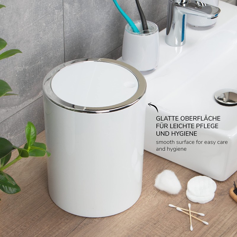 Bremermann bathroom series Savona cosmetic bin with a swing lid,