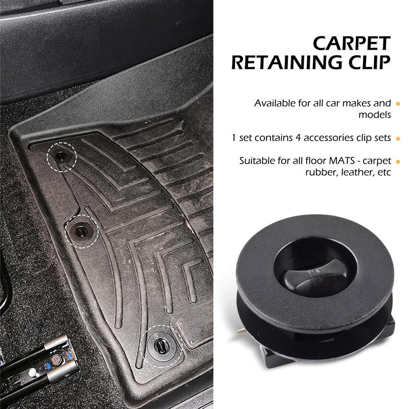 Bawkars 4 PCS Floor Mat Clips, Car Carpet Twist Lock