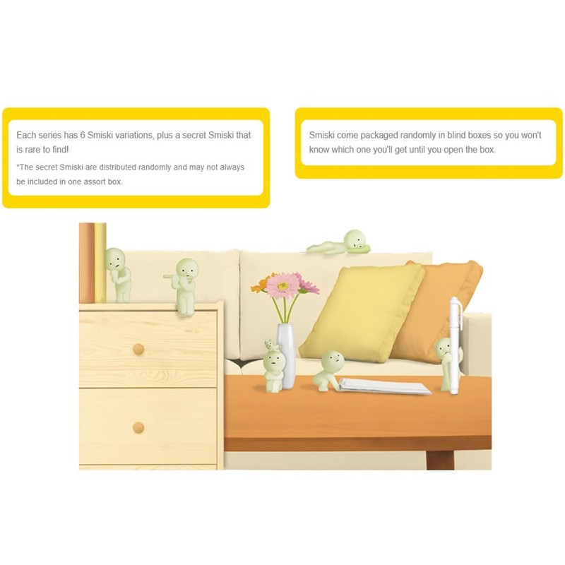 Dreams Smiski Glow in The Dark Mini Figure Set: Living,