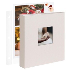 1DOT2 8.5x11 Inch Large 3 Ring DIY Scrapbook Photo Album with 30 Plastic Sleeves 60 Pages Blank Scrapbooks, 8.5 x 11 Scrap Book Albums for Baby Travel Wedding Graduation kids (Beige)