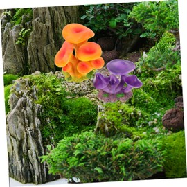 Milisten 2 Pieces Decor Resin Mushroom Figurines Miniature Mushroom Mini Garden Ornament Mushroom Ornaments Mini Mushroom Ornaments Mushroom Model Figurines