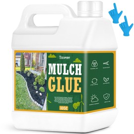 Teexpert 32OZ Mulch Glue for Landscaping - Long-Lasting Pine Straw,Bark,Rubber Mulch,Rock,and Pea Gravel Glue Binder Stabilizer for Outdoor Gardens