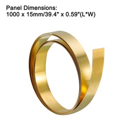 sourcing map Brass Sheet Roll, Metal Foil Plate 1000mm x 15mm x 0.1mm