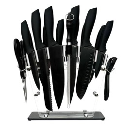 TICWELL 16 PCS Japanese Stainless Steel Non Slip With Block Chef Knife Set  - NEW IN BOX