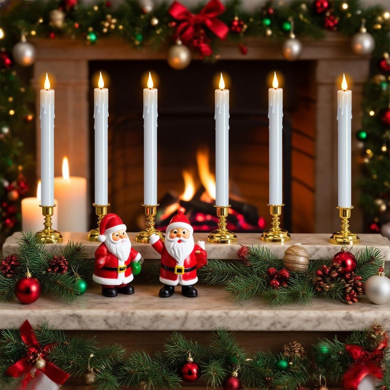 Eldnacele Flameless Window Taper Candles with Remote and Timer, Battery