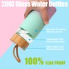 Tronco 20oz Borosilicate Glass Water Bottle with Bamboo Lid, Non-Slip