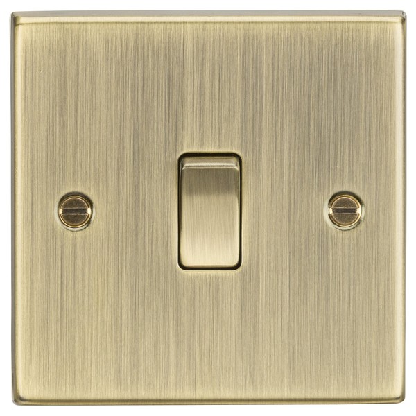 Knightsbridge CS2AB Square Edge 1G Light Switch - Antique Brass