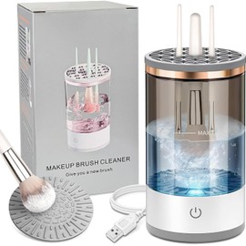 Limpiador de Brochas de Maquillaje Eléctrica, Automático Limpiador de Brochas Inalámbrico Recargable