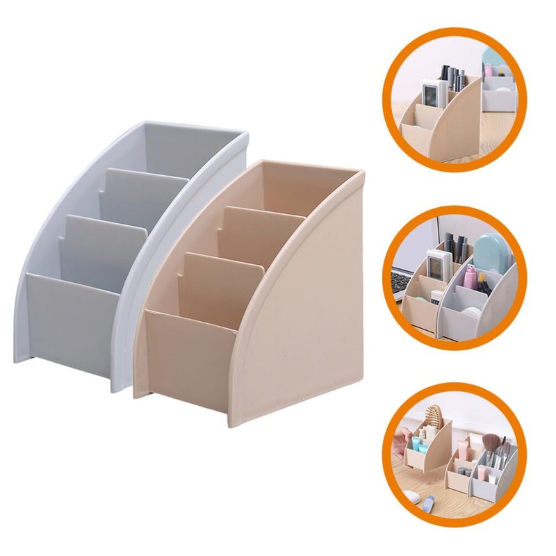 Operitacx 2Pcs plastic organizers white kitchen table desktop makeup organizer