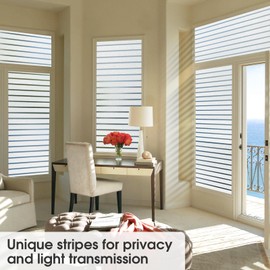 Viseeko Window Privacy Film: Frosted Glass Window Film Window Cling Privacy Film Door Window Covering Day and Night Privacy Window Film Heat Blocking Decorative Window Film for Home Office Kitchen