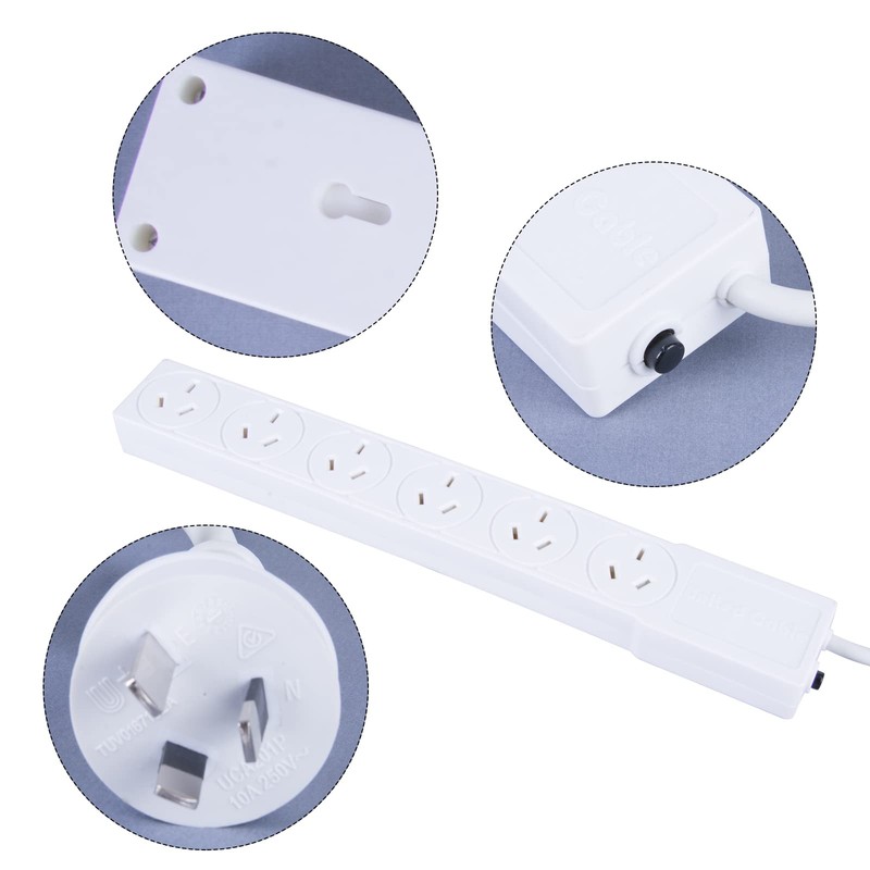Socket Outlet PowerBoard 6 Way PowerPoint Plug 1M 240V 10AMP