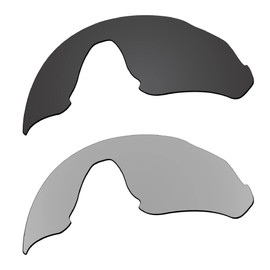 EZReplace Lenses Replacement for Oakley Flight Jacket OO9401 Sunglasses (Polarized Lenses) - Fits Oakley Flight Jacket (Carbon Black+Metal Silver)