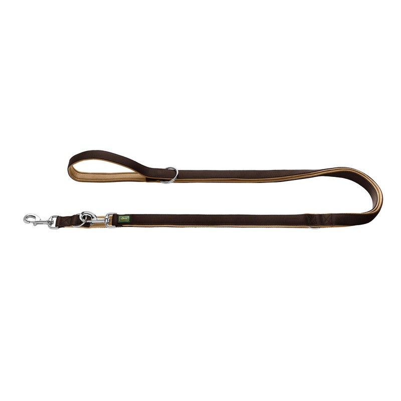 HUNTER Neoprene Adjustable Dog Lead, 1.5 x 300 cm, Brown/Caramel