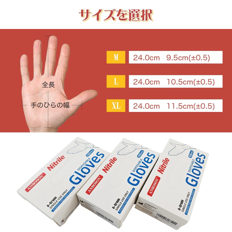 APALUX Nitrile Gloves, Disposable Gloves, White, Powder Free, 100 Pieces,