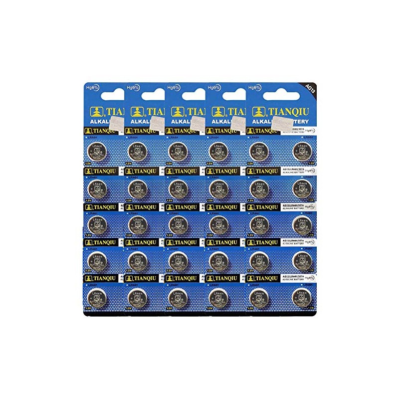 TIANQIU 50 357 Alkaline Watch Batteries LR44 AG13 SR44W Battery