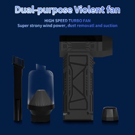 Compressed Air Duster, 150000RPM Electric Air Duster Turbo Fan(10000mAh), 5 Gear Adjustable Cordless Rechargeable Air Duster with LED Light, Air Blower Duster for Car, Cleaning, Camping, Outdoors