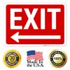 Exit Sign, with Left Arrow 10x7 Inches, 55 mil Thick