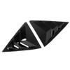 2pcs Gloss Black Rear Side Window Louvers Trim Air Vent