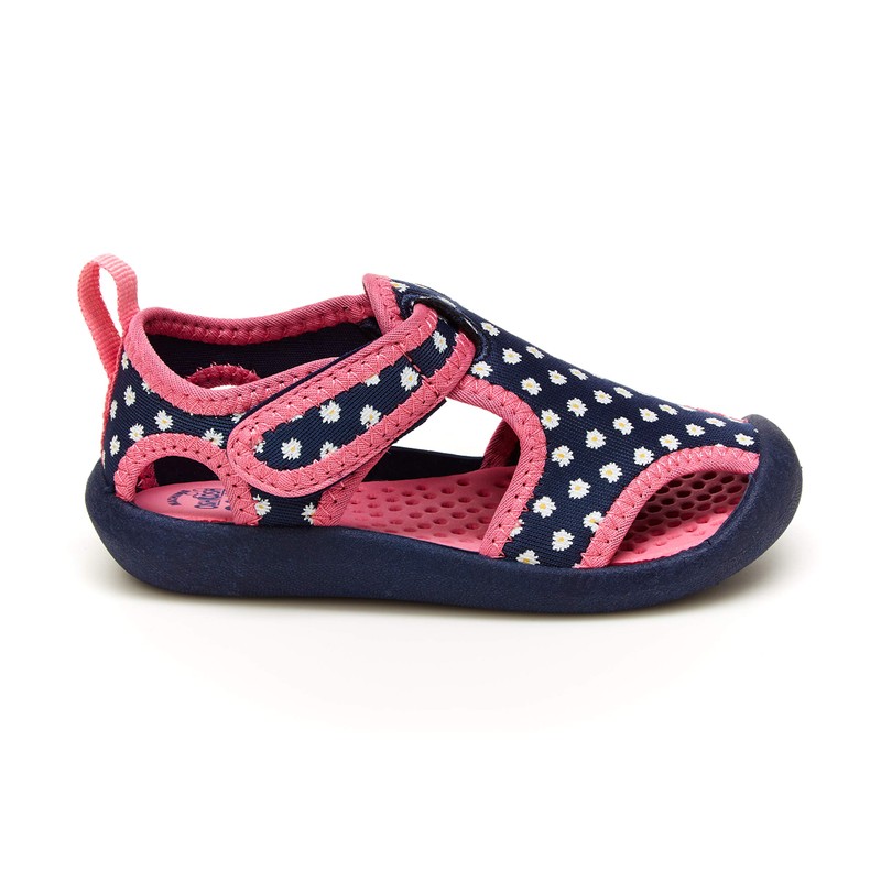 OshKosh B'Gosh Zapato acuático para niñas, azul marino/diseño, 6 X-Wide
