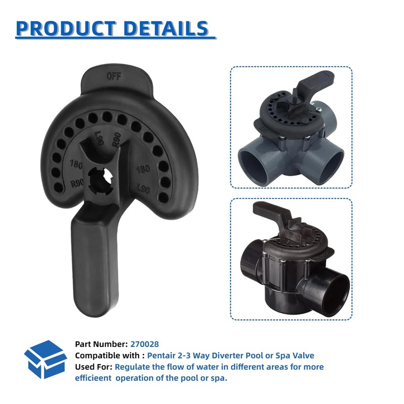 2Pack 270028 Valve Handle Replacement for Pentair 2 Way and