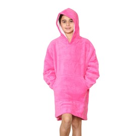 A2Z 4 Kids Girls Boys Oversized Hoodie Snuggle with Plush Warmth Sherpa Fleece Lining - Snuggle 958 Pink Kids 7-10