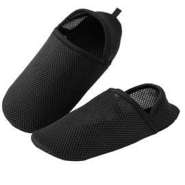 zenHome Outdoor Foot Cover, Mesh Knitting, Lightweight, Slippers, Washable, Portable Room Shoes, For Spring, Summer, Indoor Shoes, Socks Cover, Black