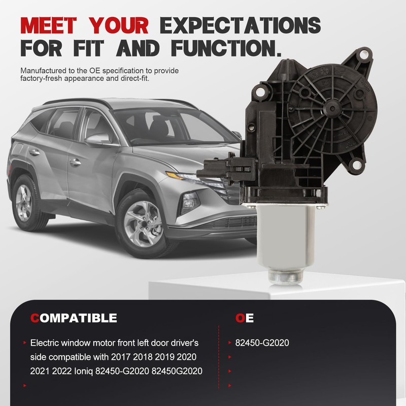 Taesayl Front Left Power Window Motor for Ioniq 2017-2022 82450-G2020