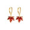 Fall Maple Leaf Earrings,Thanksgiving Fall Earrings Hoops Red Rhinestone Maple