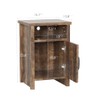 YESHOMY Farmhouse Modern Nightstand with Shelf and Barn Door, Set