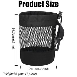 VASANA Black Nylon Mesh Golf Ball Storage Bag with Drawstring and Hook Can Hold 20 Golf Balls Golfs Pouch Bags Holder Organizer for Tennis Balls