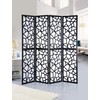 Roundhill Furniture Giyano 4 Panel Wood Frame Screen Room Divider,