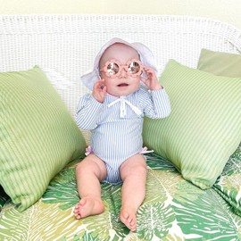 COASION Baby Sunglasses Flower Polarised with Soft Strap UV400 Protection for Newborn Infant 0-24 Months -Pink/Pink Mirroed