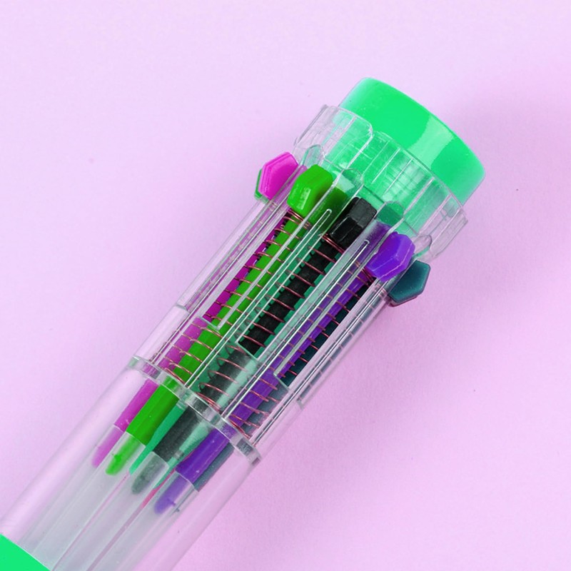 HeTaoCat Multicolor Pens 3 Pack 0.5mm 10-in-1 Retractable Ballpoint Pens