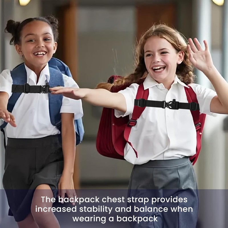 MOLENCO Pack of 4 Adjustable Chest Strap Backpack, Quick Release