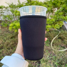 Coffee Cup Holder with Handle Custom Neoprene Coffee Cup Sleeve Custom Custom Neoprene Cup Sleeve Holder for Ice Coffee Koozycolor: Black (30-32oz Large)
