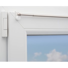 Elegance Extendible Curtain Pole Including Window Hooks / Fixing for a Clamping Range of 15-20 mm (40-60 cm Extendible, Matte Nickel)