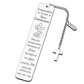 Catholic First Communion Bookmark Gifts for Teen Girls Boys - Christian Bookmark Gifts Easter Basket Stuffers for Women Men Baptism First Communion Easter Gifts for Teenage Girls Boys